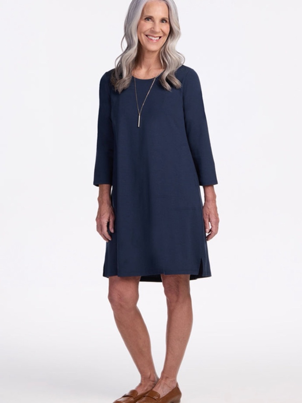 Woolx Rissa A Line dress in Starry night blue